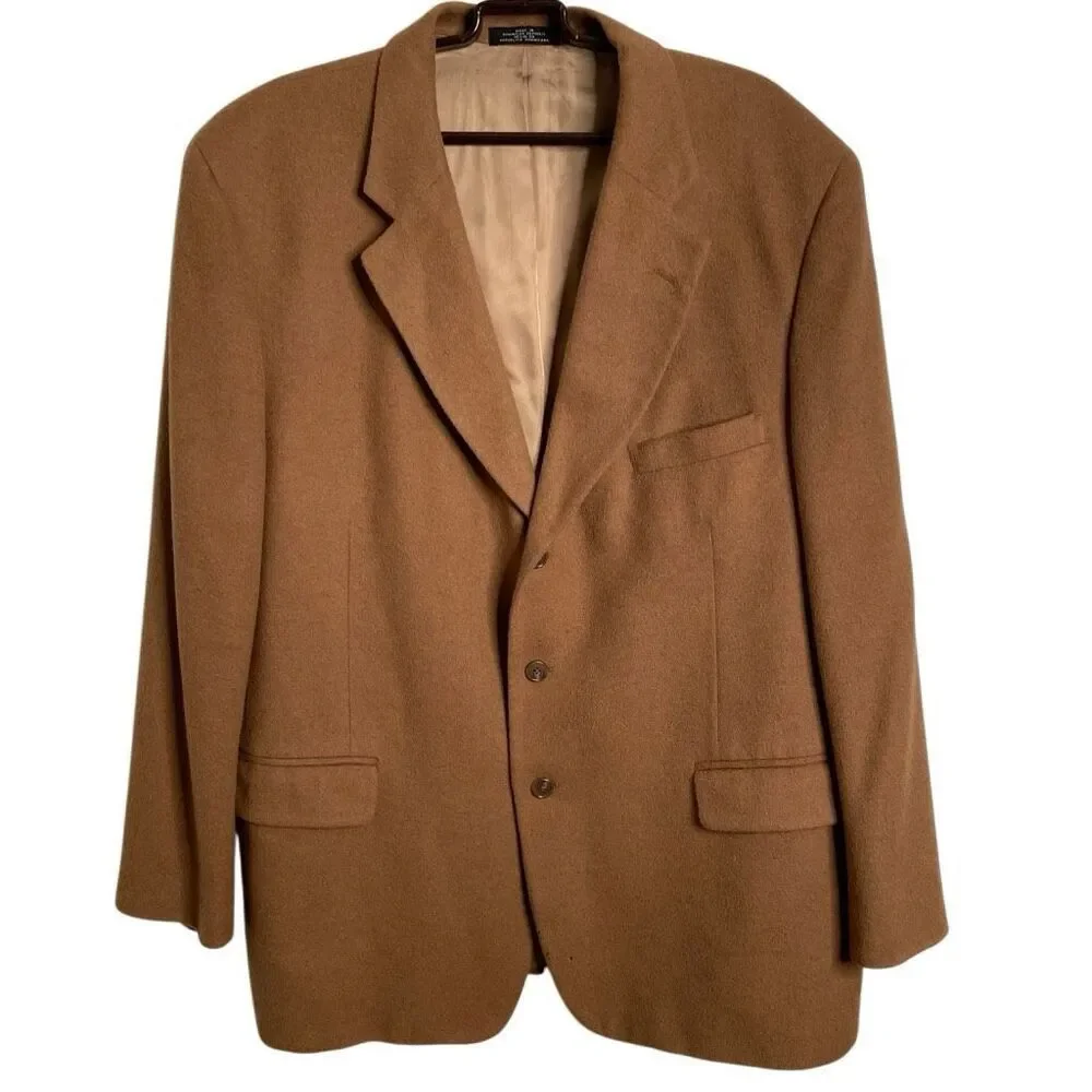 Club Room Mens Camel Hair Blazer 46R Heritage Classic Old Money Travel